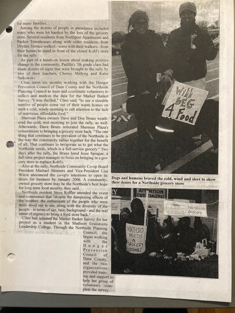 Article about the Northside experiencing a food dessert after the main grocery store was closed.